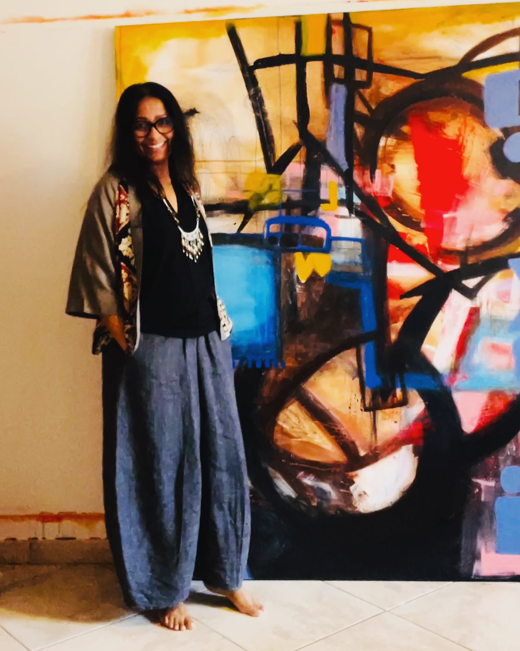 Red Reclaimed — abstract painting by Nupur Jha