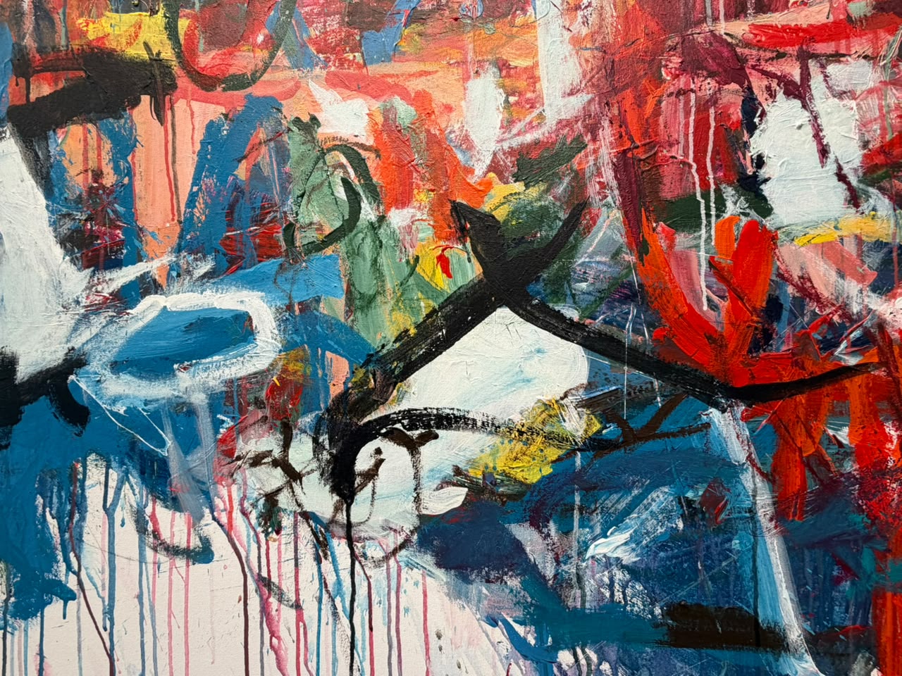 Red Interrupted painting