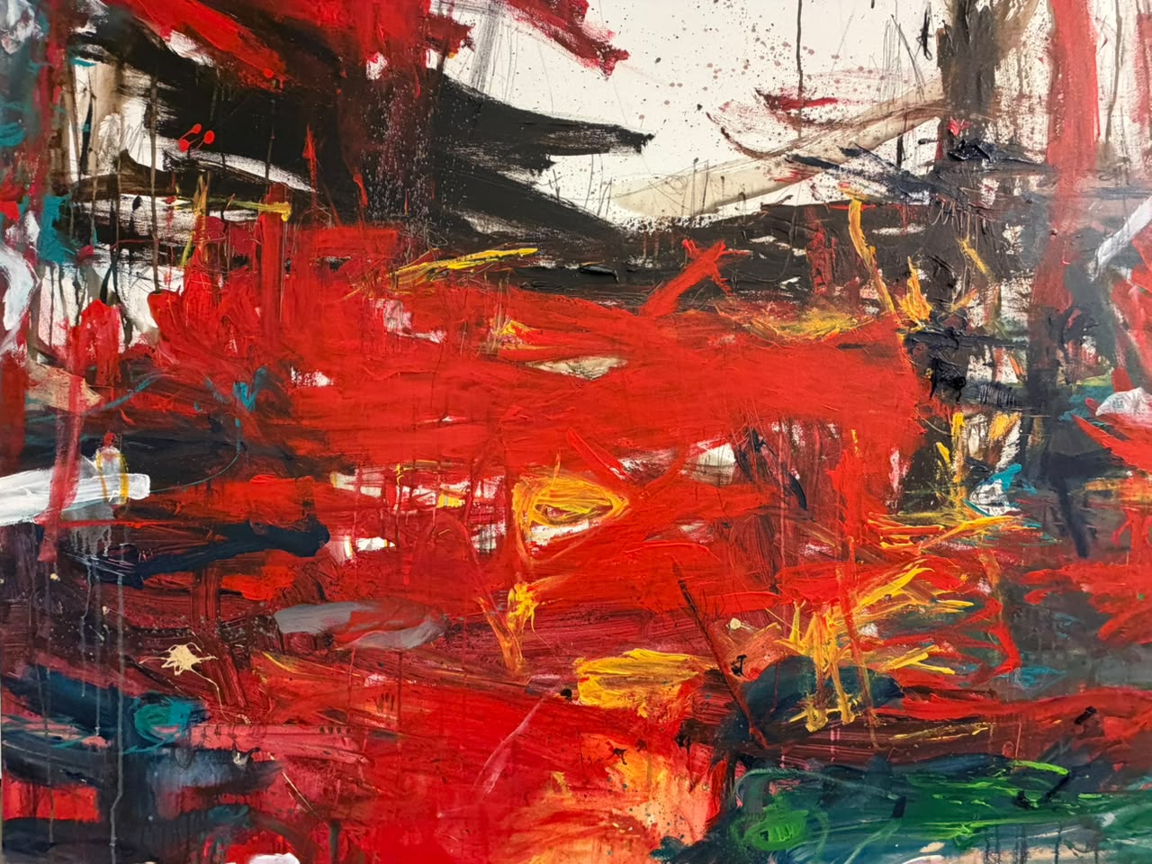 Red Interrupted painting