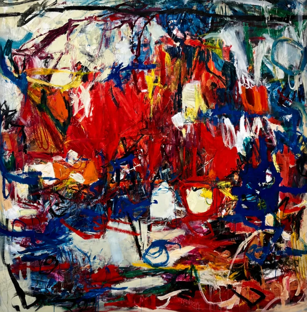 Red Interrupted painting